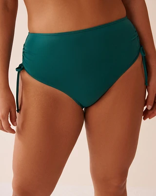TEAL BLUE Side Tie High Waist Bikini Bottom