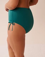 TEAL BLUE Side Tie High Waist Bikini Bottom