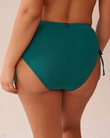 TEAL BLUE Side Tie High Waist Bikini Bottom