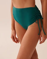 TEAL BLUE Side Tie High Waist Bikini Bottom