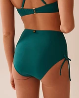TEAL BLUE Side Tie High Waist Bikini Bottom