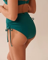 TEAL BLUE Side Tie High Waist Bikini Bottom