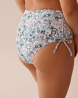 ENCHANTED FLORA Side Tie High Waist Bikini Bottom