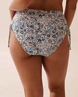 ENCHANTED FLORA Side Tie High Waist Bikini Bottom