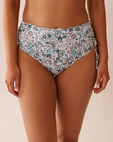 ENCHANTED FLORA Side Tie High Waist Bikini Bottom