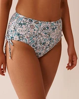 ENCHANTED FLORA Side Tie High Waist Bikini Bottom