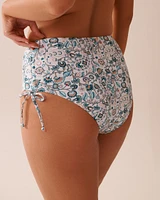 ENCHANTED FLORA Side Tie High Waist Bikini Bottom