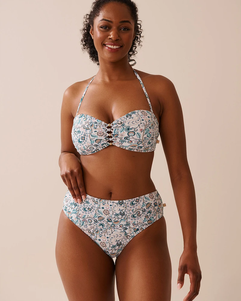 ENCHANTED FLORA Mid Waist Bikini Bottom