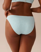 BABY BLUE Textured Low Waist Brazilian Bikini Bottom