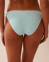 BABY BLUE Textured Low Waist Brazilian Bikini Bottom