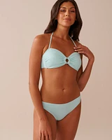 BABY BLUE Textured Low Waist Brazilian Bikini Bottom