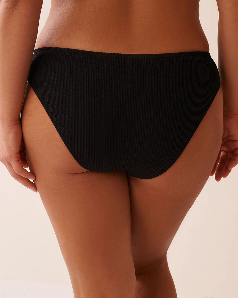 SOLID Textured Front Knot Brazilian Bikini Bottom