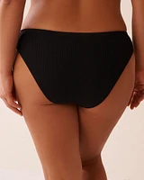 SOLID Textured Front Knot Brazilian Bikini Bottom