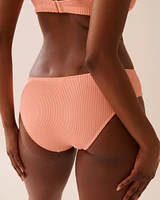 CORAL PINK Ribbed Hipster Bikini Bottom