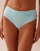 BABY BLUE Recycled Fibers Draped Mid Waist Bikini Bottom