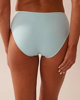BABY BLUE Recycled Fibers Draped Mid Waist Bikini Bottom