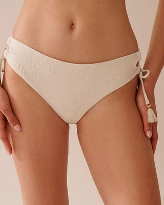 COCONUT MILK Textured Side Tie Cheeky Bikini Bottom