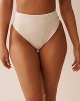 COCONUT MILK Textured High Waist Brazilian Bikini Bottom