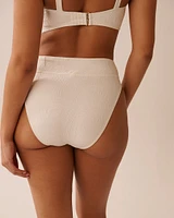 COCONUT MILK Textured High Waist Brazilian Bikini Bottom