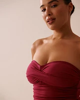 DEEP RED Bandeau One-piece Swimsuit