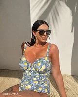 LEMON TILE Balconette One-piece Swimsuit