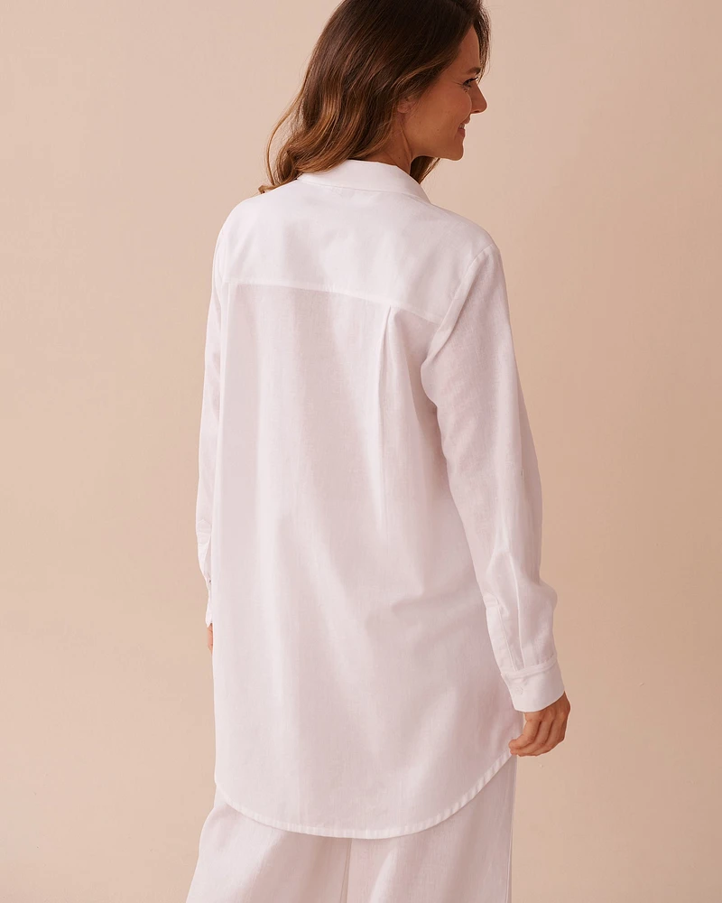 Cotton-Linen Blend Long Shirt