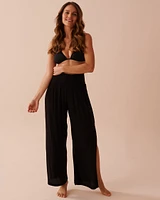 Split-Hem Wide-Leg Pants