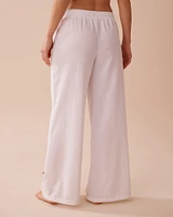 Cotton-Linen Blend Wide Leg Pants