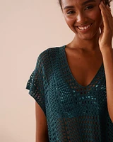 Tunique manches courtes en crochet