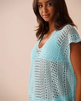 Tunique manches courtes en crochet