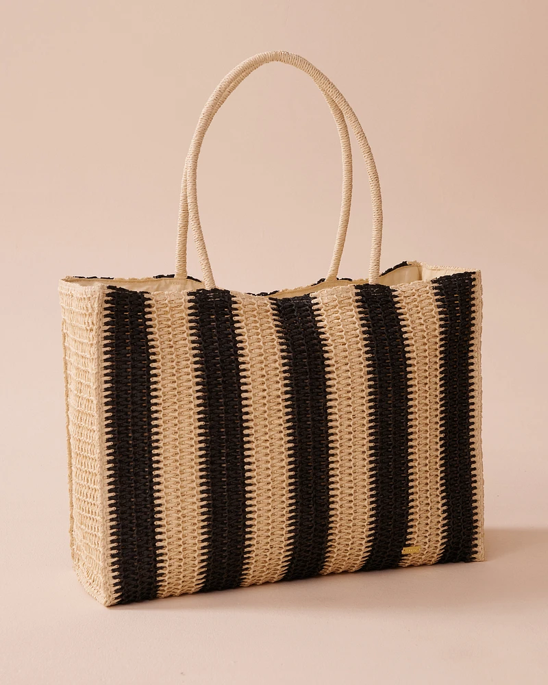 Striped Straw Bag