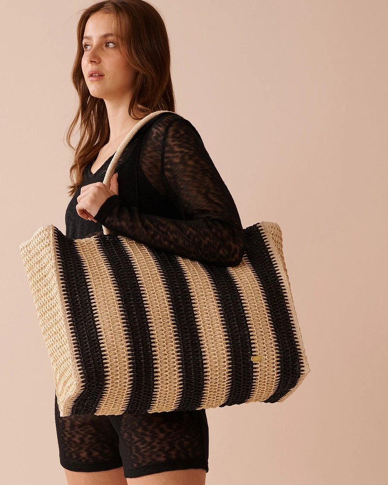 Striped Straw Bag