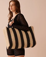 Striped Straw Bag