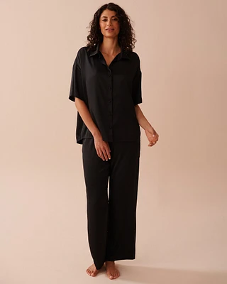 Short Sleeve Satin Pajama Set