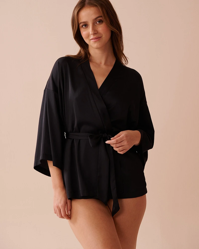 Short Satin Kimono