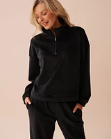 Heavy Ribbed Half-zip Sweatshirt