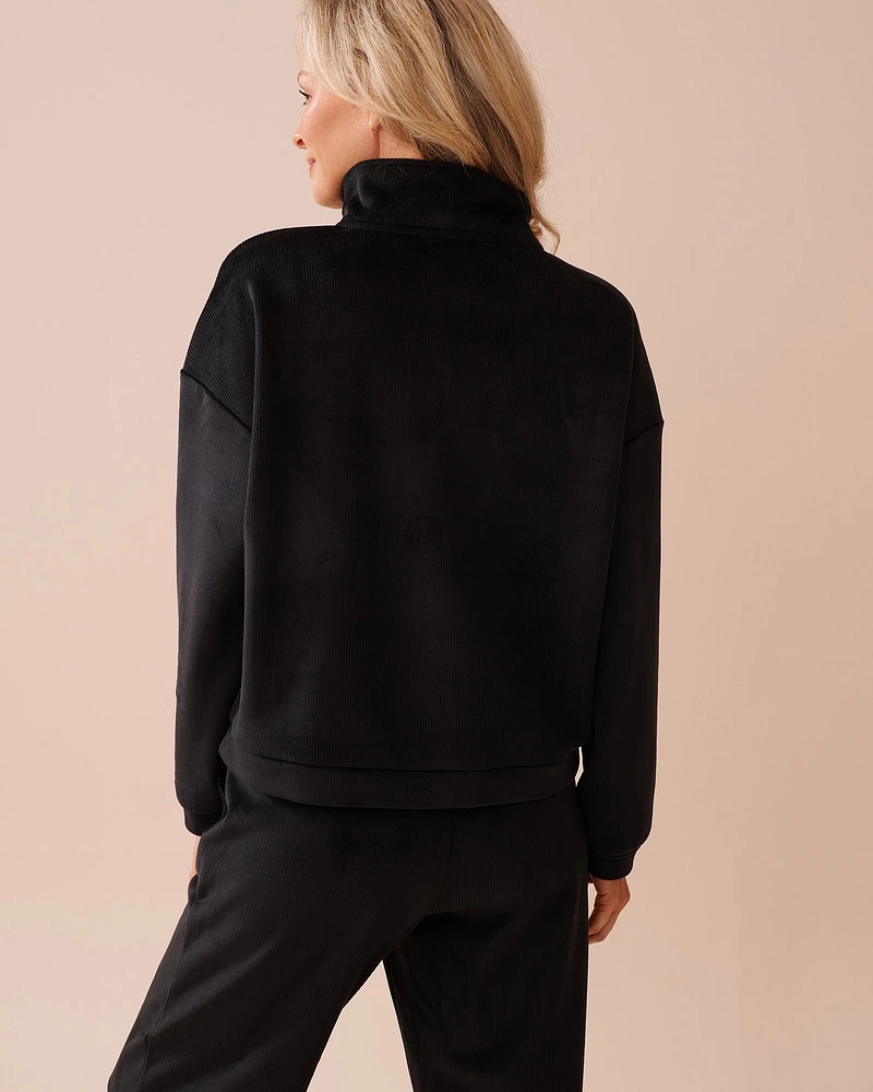 Heavy Ribbed Half-zip Sweatshirt