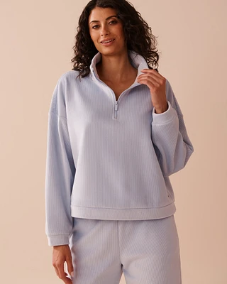 Heavy Ribbed Half-zip Sweatshirt