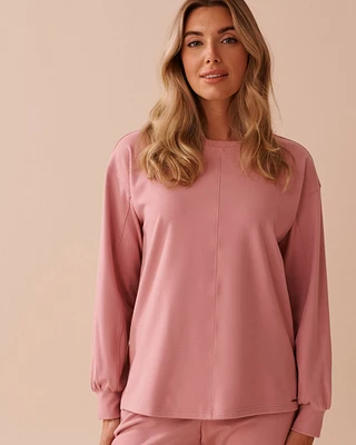 Lightly Ribbed Crew Neck Sweatshirt