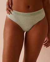 Cotton and Logo Elastic Band Thong Panty