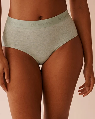 Cotton and Logo Elastic Band High Waist Bikini Panty