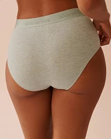 Cotton and Logo Elastic Band High Waist Bikini Panty