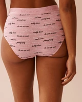 Cotton and Logo Elastic Band High Waist Bikini Panty