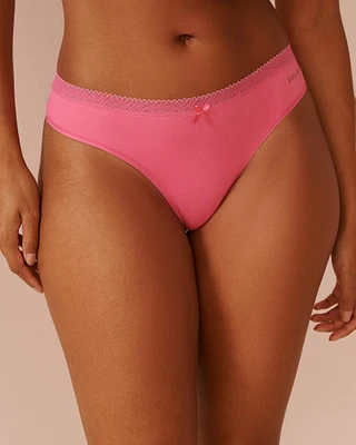 Super Soft Lace Trim Thong Panty