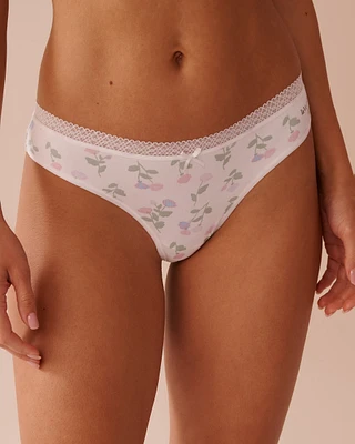 Culotte tanga ultra douce bordure de dentelle