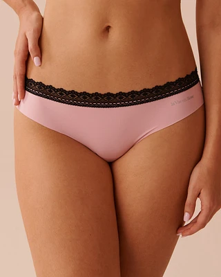 Microfiber and Lace Trim Cheeky Panty