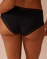 Microfiber and Lace Trim Hiphugger Panty