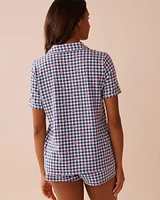 Gingham Print Recycled Fibers Button-down Shirt