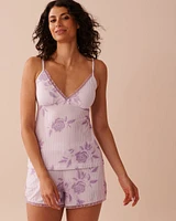 Lilac Rose Print Super Soft Cami