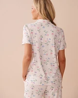 Tulip Print Super Soft Button-down Shirt